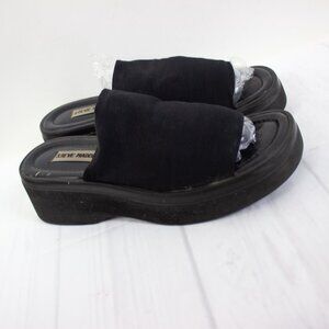 Vintage Y2K Steve Madden Chunky Platform Stretch Fabric Slides